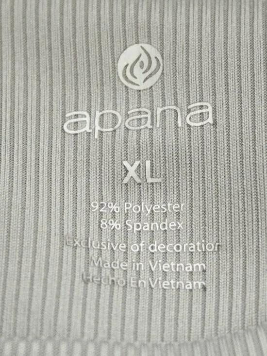 Apana Gray Sleeveless Twist Front Top XL Ribbed Stretch Athleisure Yoga Tank - Picture 5 of 6